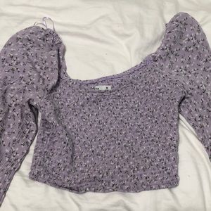 Long sleeved, puffy sleeves, purple, American eagle, worn once